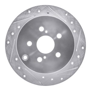 Pontiac Vibe Brake Rotor (1) - Rear Right - R1 Concepts - Drilled & Slotted - Silver - `00-`10